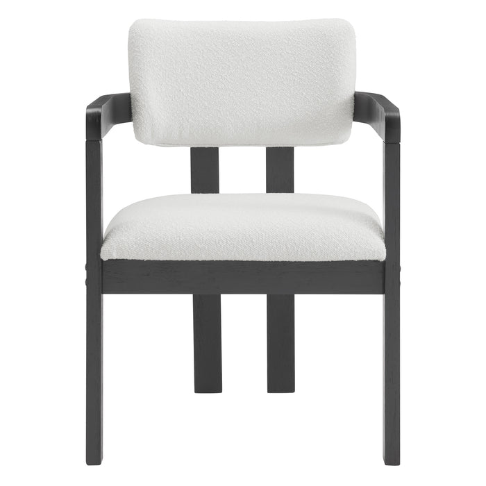 Portland Arm Chair with Snow White Fabric in Black (2 Per Carton) - Vida Furniture (Laredo,TX)