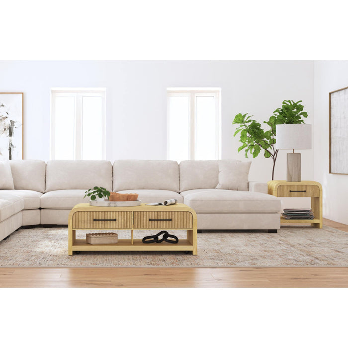 Ridgemont 2PC Occasional Table Set in Natural-Coffee Table & End Table - Vida Furniture (Laredo,TX)