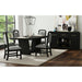 Ridgemont Standard Height Dining Set in Black with Grain-Table and Four Grey Fabric Chairs - Vida Furniture (Laredo,TX)