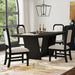 Ridgemont Standard Height Dining Set in Black with Grain-Table and Four Grey Fabric Chairs - Vida Furniture (Laredo,TX)