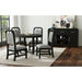 Ridgemont Standard Height Dining Set in Black with Grain-Table and Four Grey Fabric Chairs - Vida Furniture (Laredo,TX)