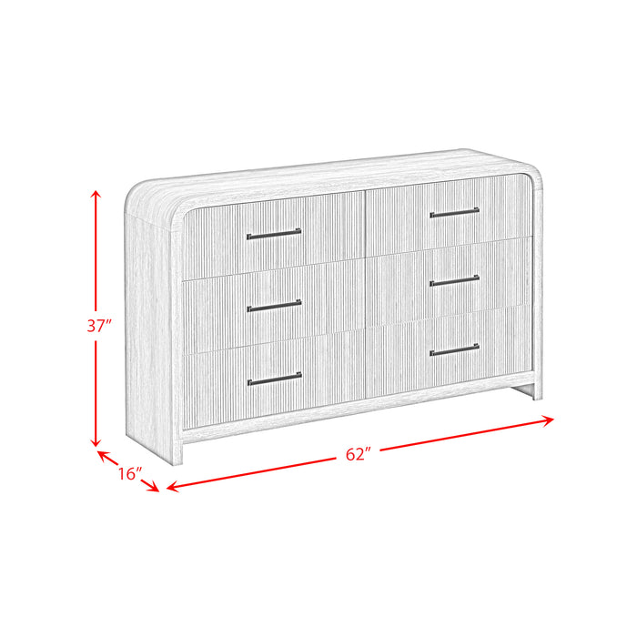 Ridgemont 6-Drawer Dresser in Natural - Vida Furniture (Laredo,TX)