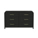 Ridgemont 6-Drawer Dresser in Black with Grain - Vida Furniture (Laredo,TX)