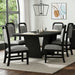 Ridgemont Standard Height Dining Set in Black with Grain-Table and Four Grey Fabric Chairs - Vida Furniture (Laredo,TX)