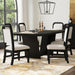 Ridgemont Standard Height Dining Set in Black with Grain-Table and Four Grey Fabric Chairs - Vida Furniture (Laredo,TX)