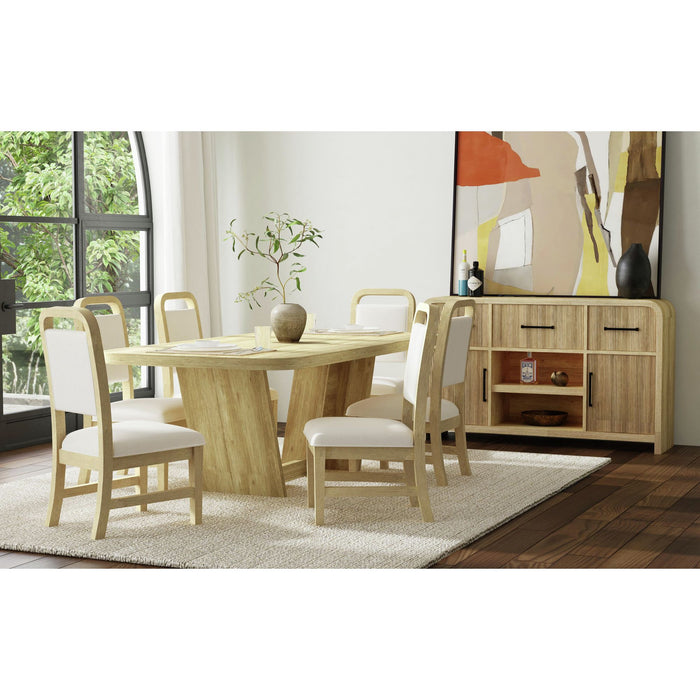 Ridgemont Dining Side Chair with White Fabric in Natural (2 Per Carton) - Vida Furniture (Laredo,TX)