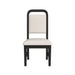 Ridgemont Dining Side Chair with White Fabric in Black with Grain (2 Per Carton) - Vida Furniture (Laredo,TX)