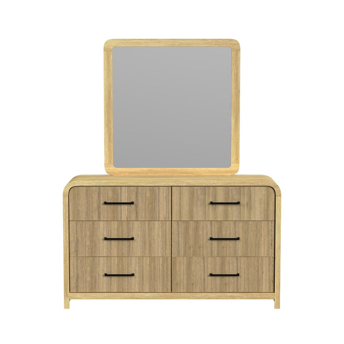 Ridgemont Dresser and Mirror Set in Natural - Vida Furniture (Laredo,TX)