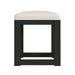 Ridgemont Dressing Stool with White Fabric in Black with Grain - Vida Furniture (Laredo,TX)