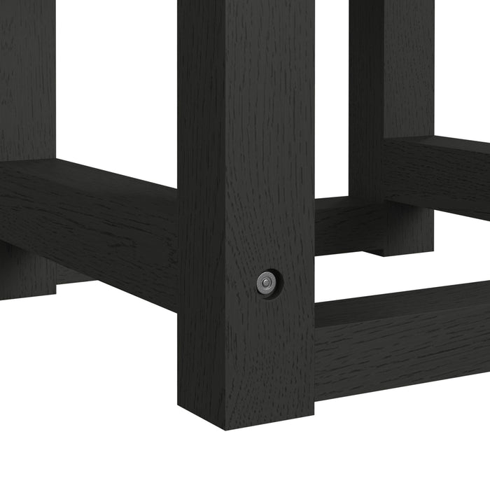 Ridgemont Dressing Stool with White Fabric in Black with Grain - Vida Furniture (Laredo,TX)