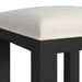 Ridgemont Dressing Stool with White Fabric in Black with Grain - Vida Furniture (Laredo,TX)