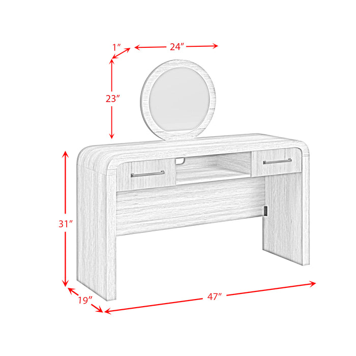 Ridgemont Dressing Table and Mirror in Natural - Vida Furniture (Laredo,TX)