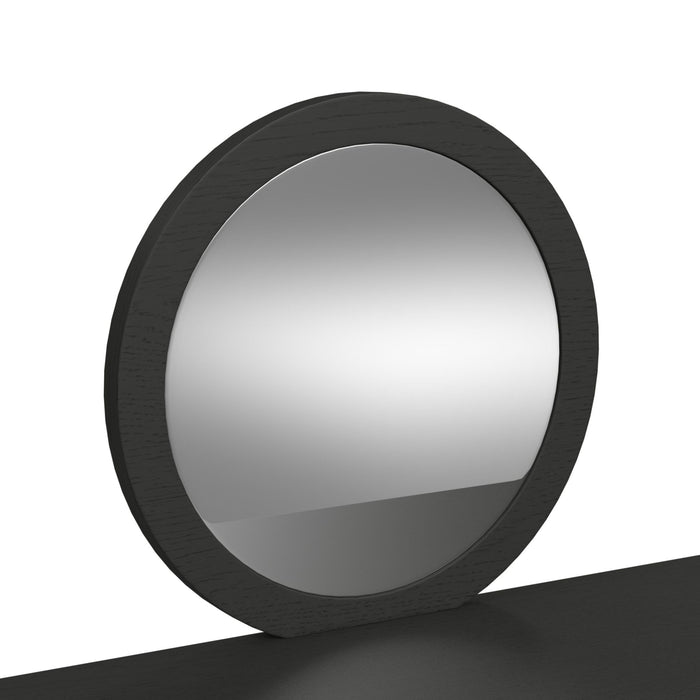 Ridgemont Dressing Table and Mirror in Black with Grain - Vida Furniture (Laredo,TX)
