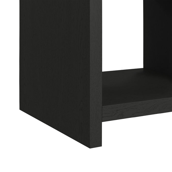 Ridgemont End Table with USB in Black with Grain - Vida Furniture (Laredo,TX)