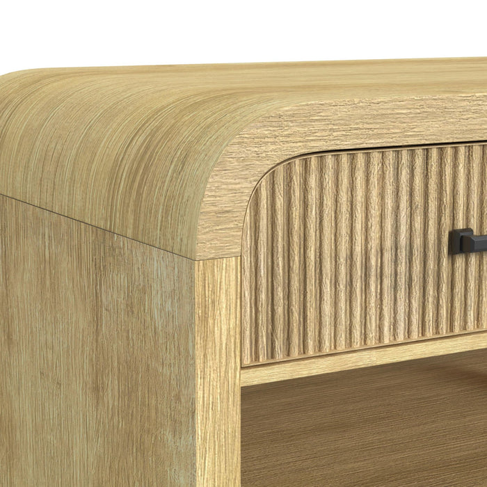 Ridgemont End Table with USB in Natural - Vida Furniture (Laredo,TX)