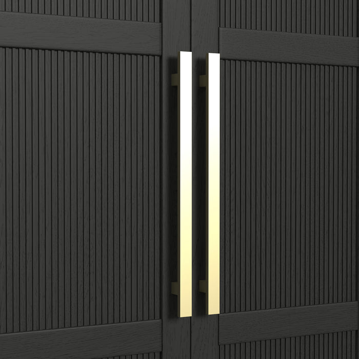 Ridgemont Large Bookcase in Black with Grain - Vida Furniture (Laredo,TX)