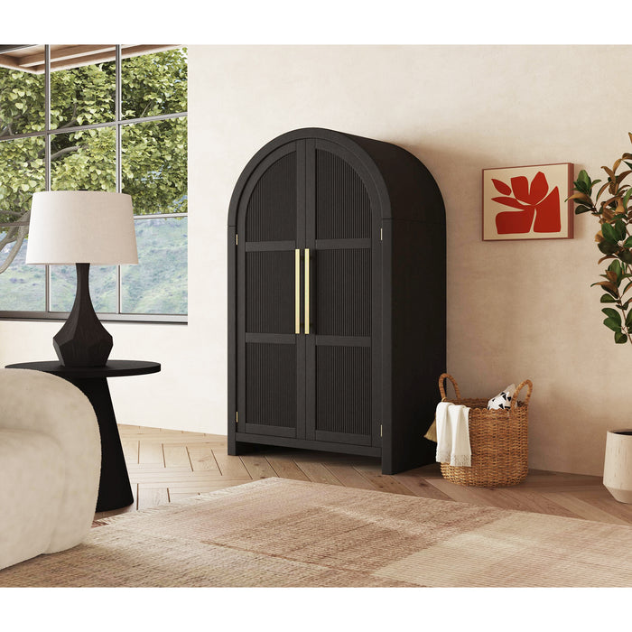 Ridgemont Large Bookcase in Black with Grain - Vida Furniture (Laredo,TX)