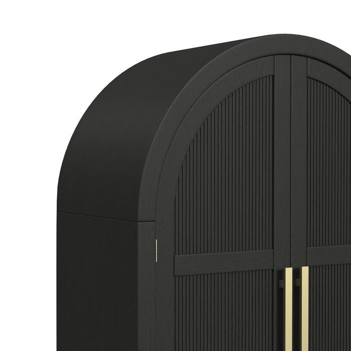 Ridgemont Large Bookcase in Black with Grain - Vida Furniture (Laredo,TX)