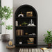 Ridgemont Open Bookcase in Black with Grain - Vida Furniture (Laredo,TX)