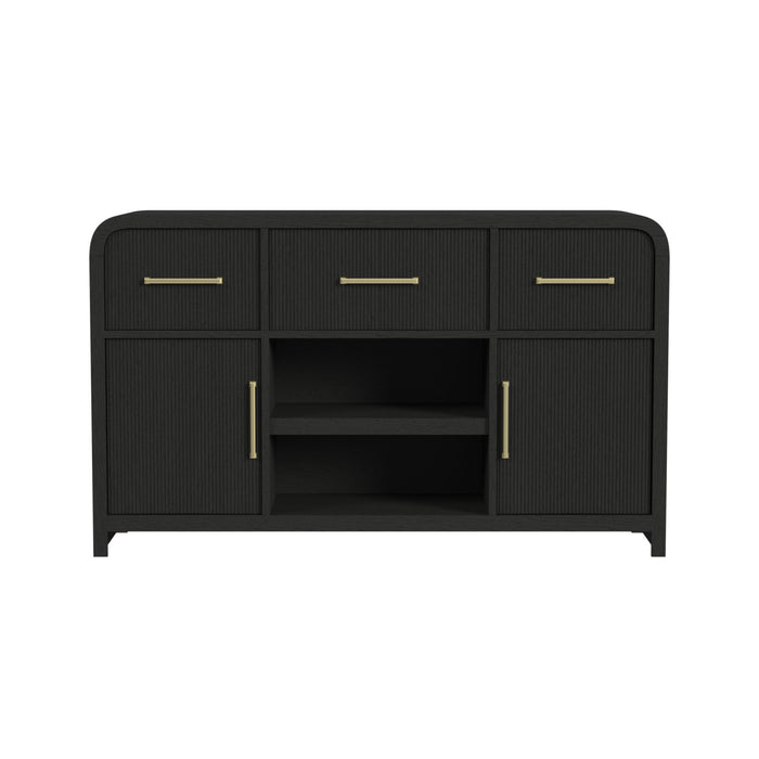 Ridgemont Server in Black with Grain - Vida Furniture (Laredo,TX)