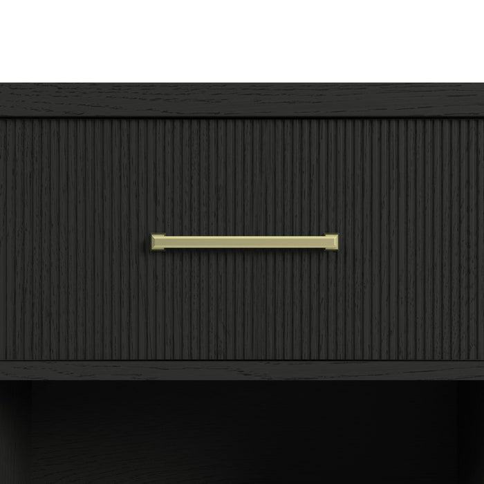 Ridgemont Server in Black with Grain - Vida Furniture (Laredo,TX)