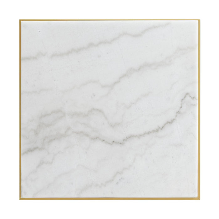 Riko Square End Table W/Gold Metal Leg - Vida Furniture (Laredo,TX)