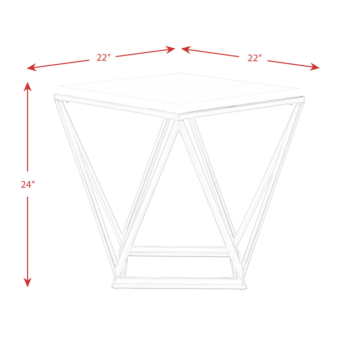 Riko End Table W/ Metal Leg - Vida Furniture (Laredo,TX)