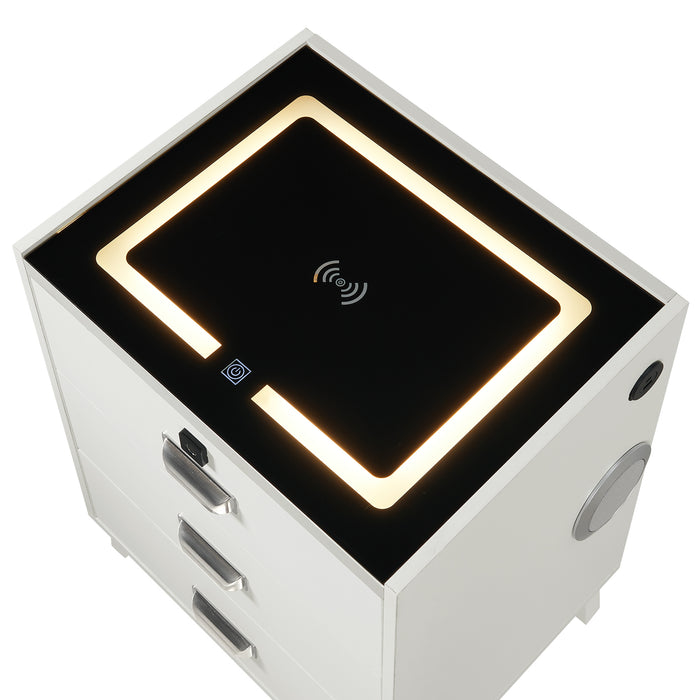 Rio Nightstand with Electronic Features - Vida Furniture (Laredo,TX)