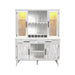 Rogen Rustic Buffet & Hutch with LED in Rustic White - Vida Furniture (Laredo,TX)