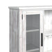 Rogen Rustic Buffet & Hutch with LED in Rustic White - Vida Furniture (Laredo,TX)