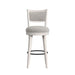 Rogen Rustic Swivel Bar Stool with Grey Fabric in Rustic White (2 Per Carton) - Vida Furniture (Laredo,TX)