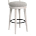 Rogen Rustic Swivel Bar Stool with Grey Fabric in Rustic White (2 Per Carton) - Vida Furniture (Laredo,TX)