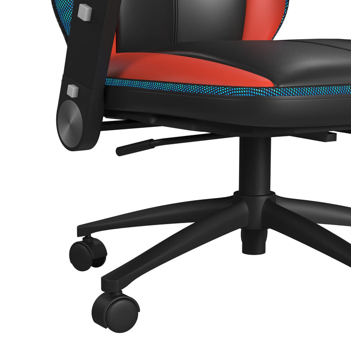 Rollins Gaming Chair with LED and Speaker in Black and Red - 3A Packing - Vida Furniture (Laredo,TX)