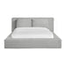 Rosebery UPH Bed with 2 Pillows in Light Grey Corduroy - Vida Furniture (Laredo,TX)