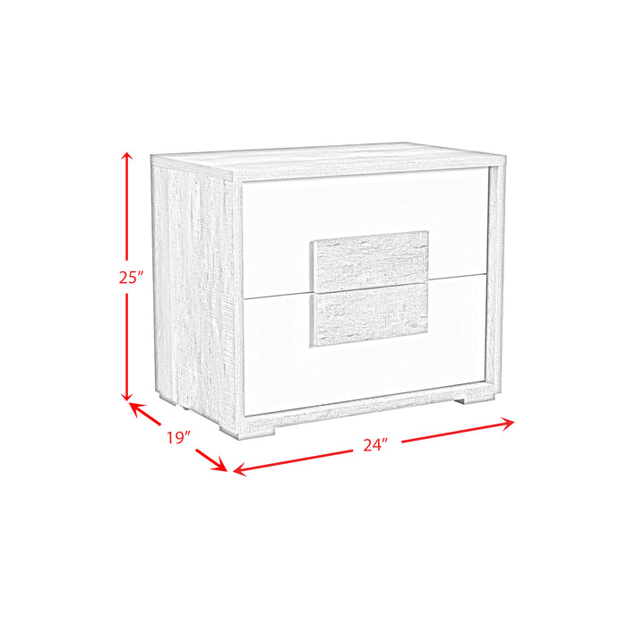 San Matteo 2-Drawer Nightstand with USB in Dual Tone