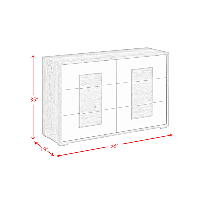 San Matteo 6-Drawer Dresser in Dual Tone - Vida Furniture (Laredo,TX)