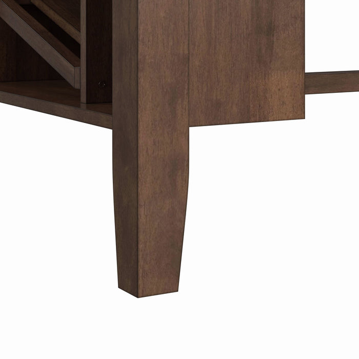 Santa Barbara Kitchen Island & 2 Counter Stools with Dark Grey Fabric in Walnut - Vida Furniture (Laredo,TX)
