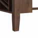 Santa Barbara Kitchen Island & 2 Counter Stools with Dark Grey Fabric in Walnut - Vida Furniture (Laredo,TX)