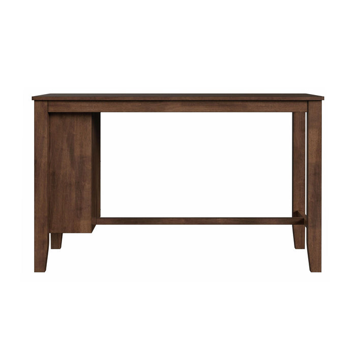 Santa Barbara Kitchen Island & 2 Counter Stools with Dark Grey Fabric in Walnut - Vida Furniture (Laredo,TX)