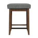 Santa Barbara Kitchen Island & 2 Counter Stools with Dark Grey Fabric in Walnut - Vida Furniture (Laredo,TX)