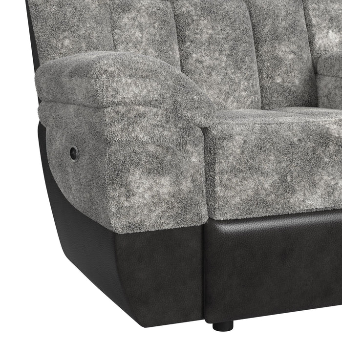 Santorini LHF Power Motion Recliner in Dillon/Shire Grey - Vida Furniture (Laredo,TX)