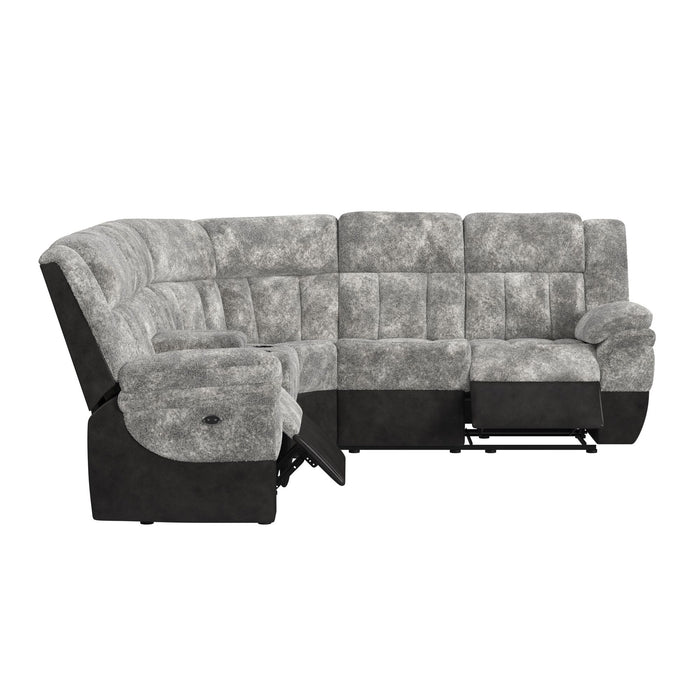 Santorini LHF Power Motion Recliner in Dillon/Shire Grey - Vida Furniture (Laredo,TX)