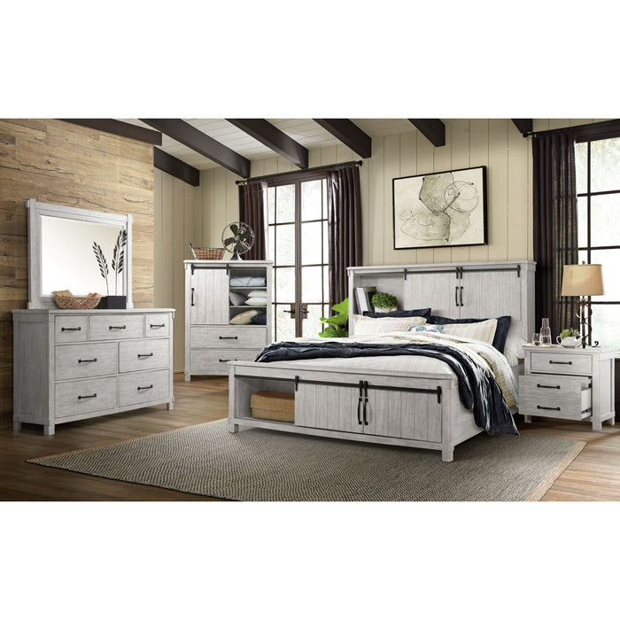 Scott Nightstand W/USB White Finish - Vida Furniture (Laredo,TX)