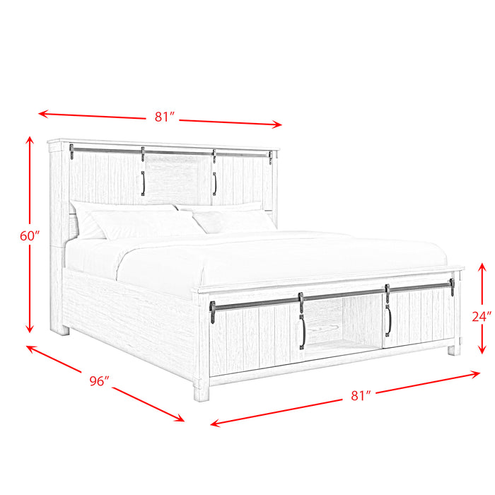 Scott Storage Bed White Finish - Vida Furniture (Laredo,TX)