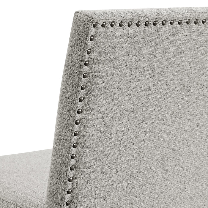 Seneca Counter 3PC Corner Bench with Grey Fabric in Brown - Vida Furniture (Laredo,TX)