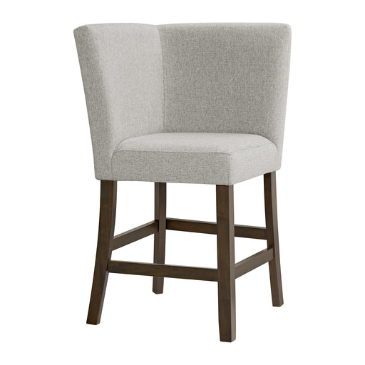 Seneca Counter Corner Bench with Upholstered Back and Grey Fabric - Vida Furniture (Laredo,TX)