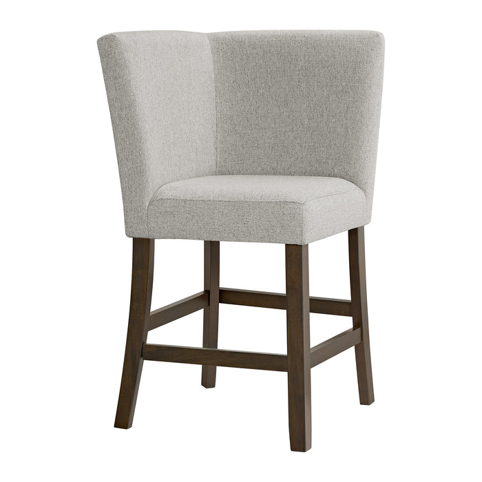 Seneca Counter Corner Bench with Upholstered Back and Grey Fabric - Vida Furniture (Laredo,TX)