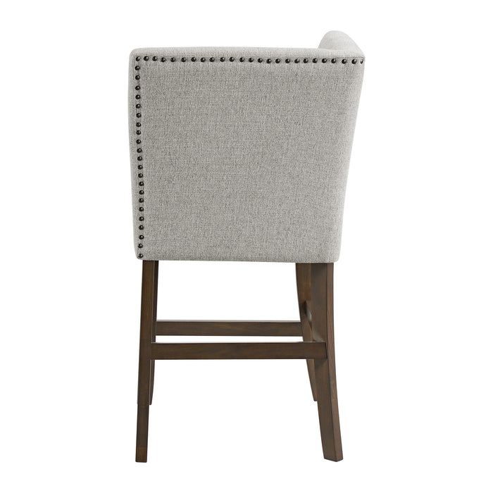 Seneca Counter Corner Bench with Upholstered Back and Grey Fabric - Vida Furniture (Laredo,TX)