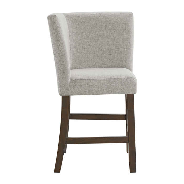 Seneca Counter Corner Bench with Upholstered Back and Grey Fabric - Vida Furniture (Laredo,TX)