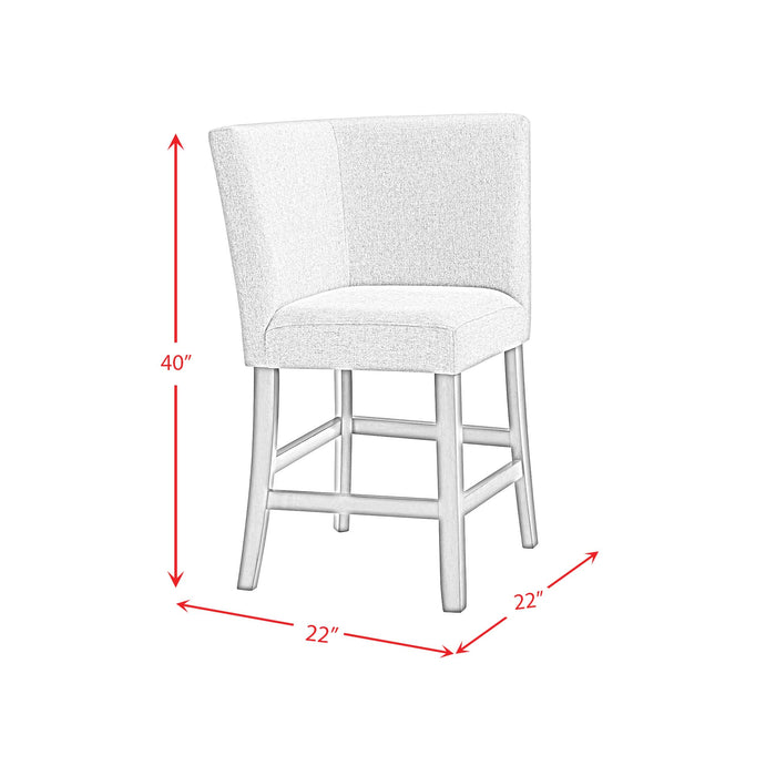 Seneca Counter 3PC Corner Bench with Grey Fabric in Brown - Vida Furniture (Laredo,TX)